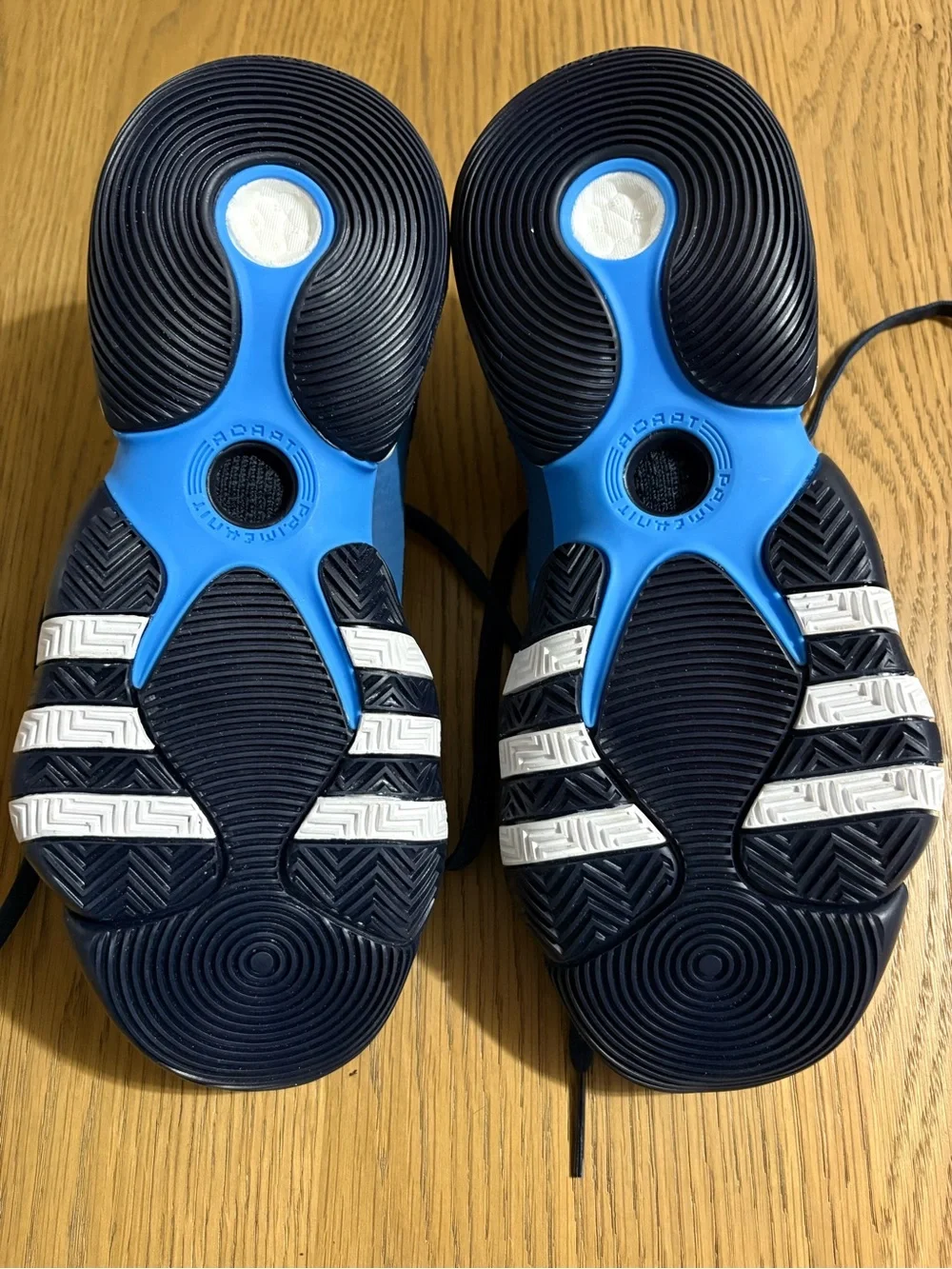adidas Navy, White and Silver Knit Athletic Sneakers